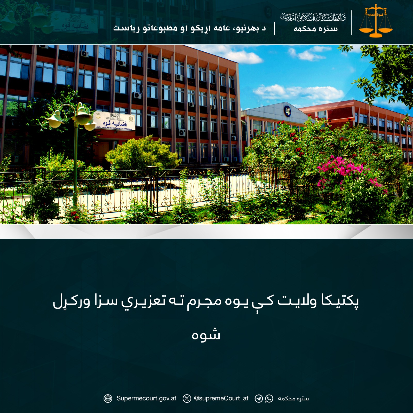 پکتيکا ولايت کې يوه مجرم ته تعزیري سزا ورکړل شوه