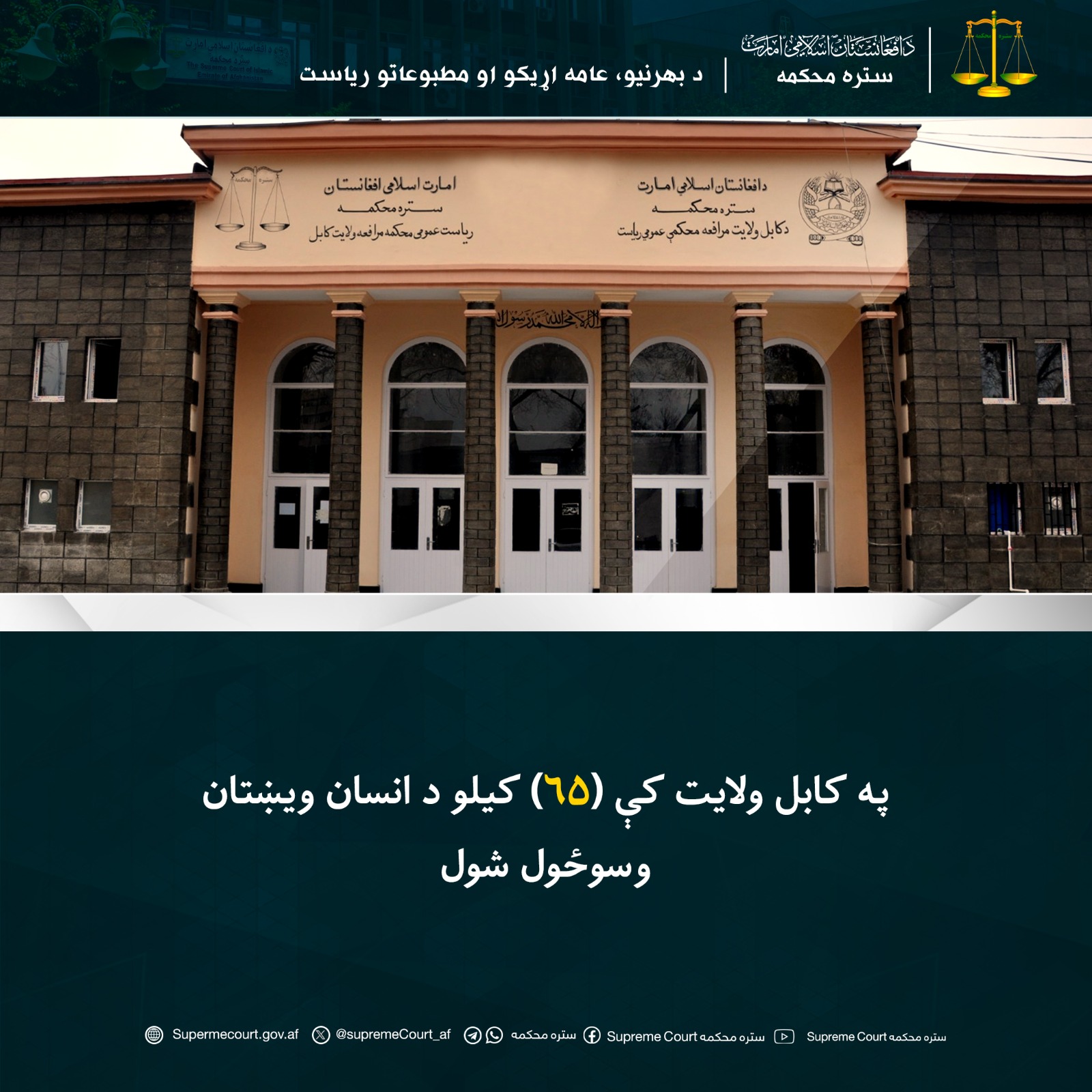 په کابل ولايت کې (۶۵) کیلو د انسان ویښتان وسوځول شول