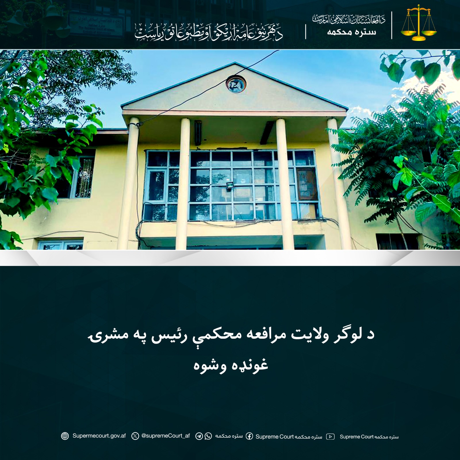 د لوګر ولایت مرافعه محکمې رئيس په مشرۍ غونډه وشوه